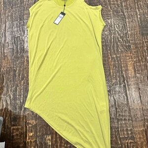 BCBGMaxAzria Lemongrass Allyson hi low Tank Dress with shoulder cut out NWT